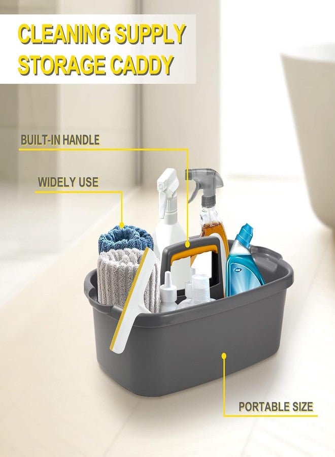 AMPLIN Large Cleaning Supplies Caddy Portable Shower Basket Supply Organizer with Handle Plastic Bucket Tool Storage for Bathroom, Bedroom, Kitchen, College Dorm, Garden, Dark Gray - Image 4